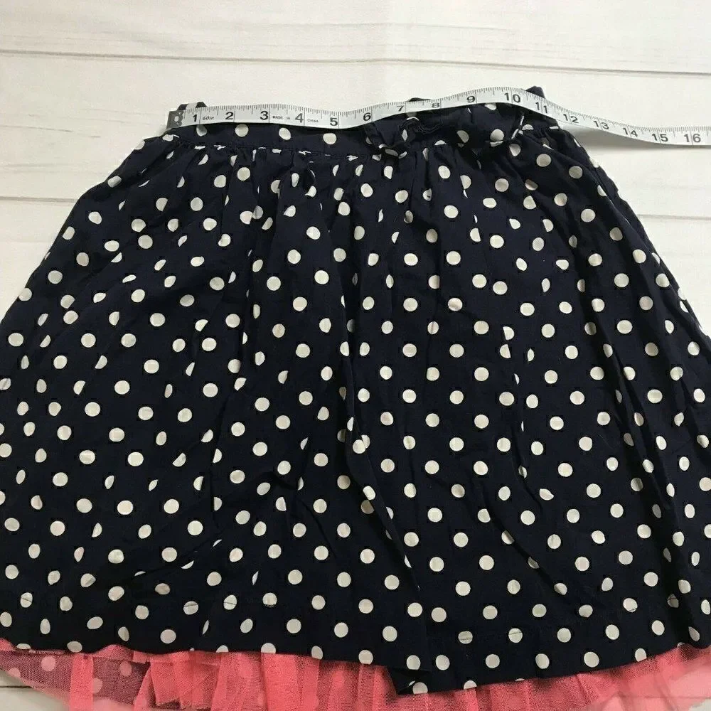 Gap Kids Girls Navy Polka Dots Elastic Waist Pull On A Line Skirt Size XL